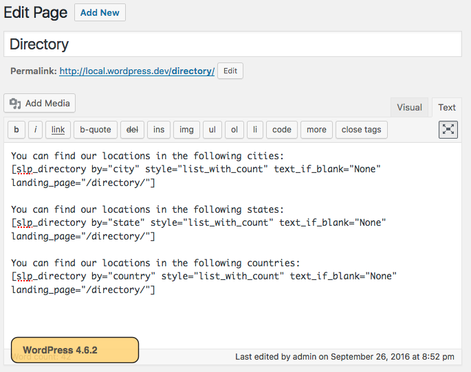 Directory City/State/Country Filters - Documentation